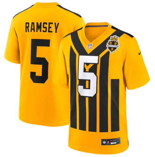 Men's Pittsburgh Steelers Gold Alternate 1933 Throwback Limited Jersey - Image 5