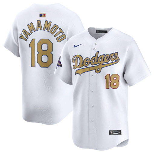Men's Los Angeles Dodgers White 2025 Gold Collection Limited Jersey - Image 6