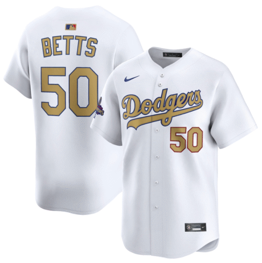 Men's Los Angeles Dodgers White 2025 Gold Collection Limited Jersey - Image 4